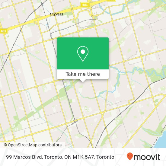 99 Marcos Blvd, Toronto, ON M1K 5A7 map