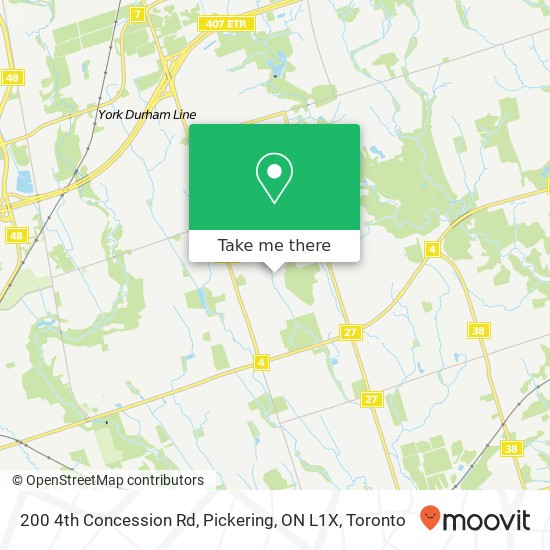 200 4th Concession Rd, Pickering, ON L1X map