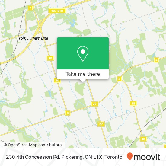 230 4th Concession Rd, Pickering, ON L1X map