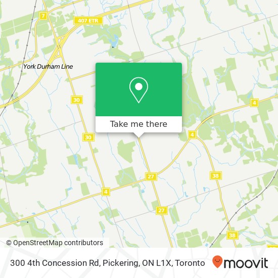 300 4th Concession Rd, Pickering, ON L1X map