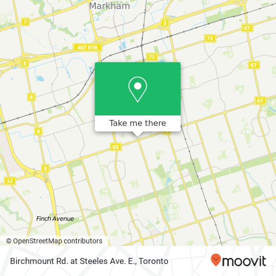 Birchmount Rd. at Steeles Ave. E. map