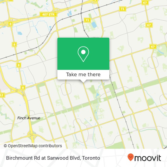 Birchmount Rd at Sanwood Blvd map