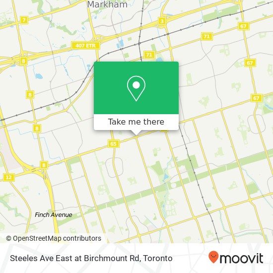 Steeles Ave East at Birchmount Rd map