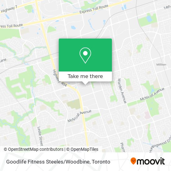 Goodlife Fitness Steeles / Woodbine map