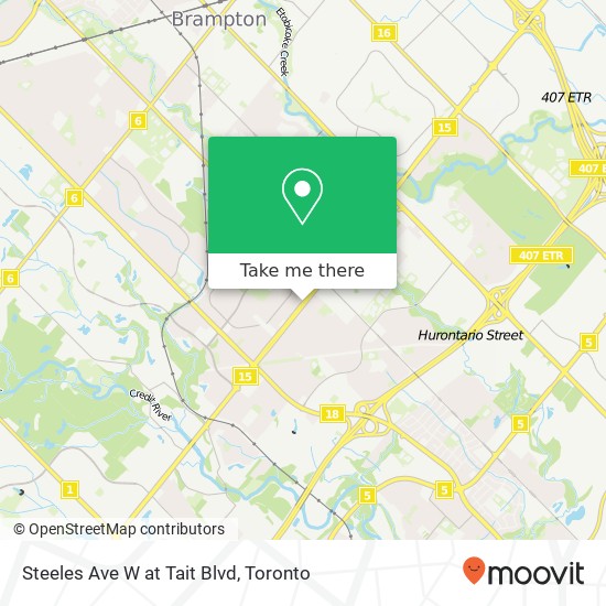 Steeles Ave W at Tait Blvd map