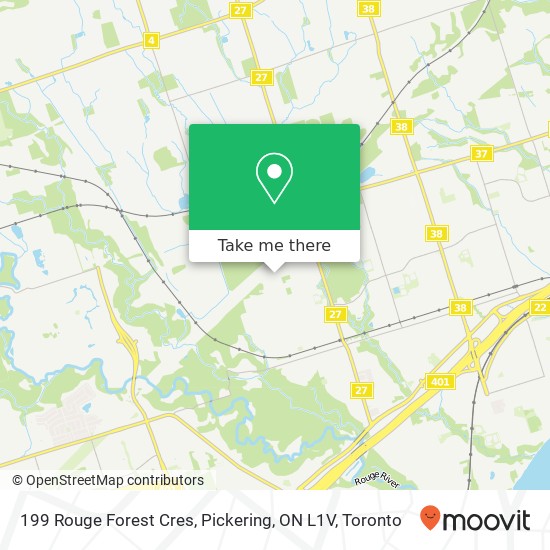 199 Rouge Forest Cres, Pickering, ON L1V map