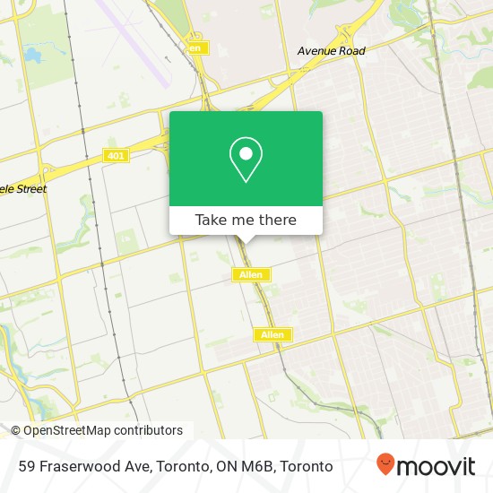 59 Fraserwood Ave, Toronto, ON M6B map