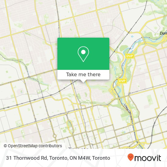 31 Thornwood Rd, Toronto, ON M4W map