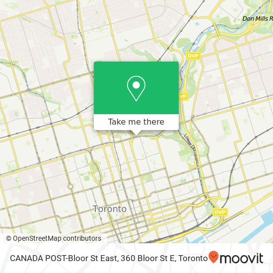 CANADA POST-Bloor St East, 360 Bloor St E map