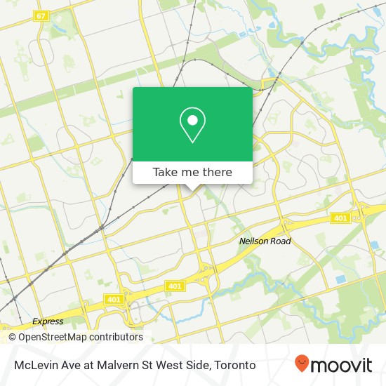 McLevin Ave at Malvern St West Side map