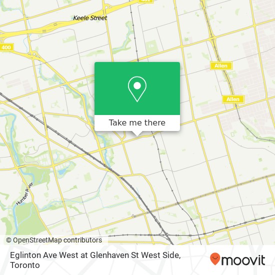 Eglinton Ave West at Glenhaven St West Side map