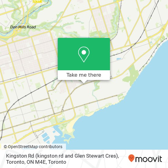 Kingston Rd (kingston rd and Glen Stewart Cres), Toronto, ON M4E map