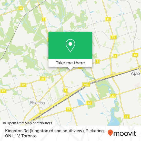 Kingston Rd (kingston rd and southview), Pickering, ON L1V map