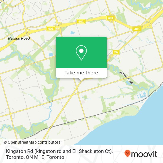 Kingston Rd (kingston rd and Eli Shackleton Ct), Toronto, ON M1E map