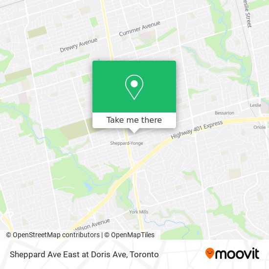 Sheppard Ave East at Doris Ave map