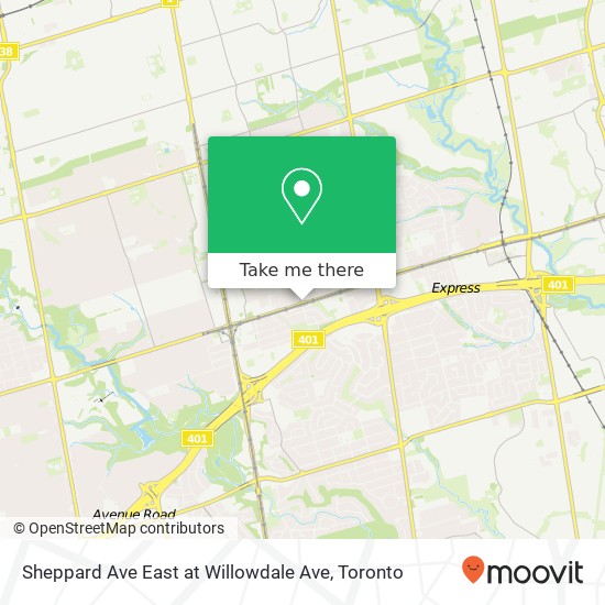 Sheppard Ave East at Willowdale Ave map