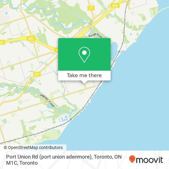 Port Union Rd (port union adenmore), Toronto, ON M1C map