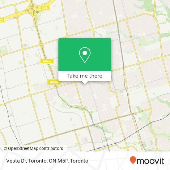 Vesta Dr, Toronto, ON M5P map