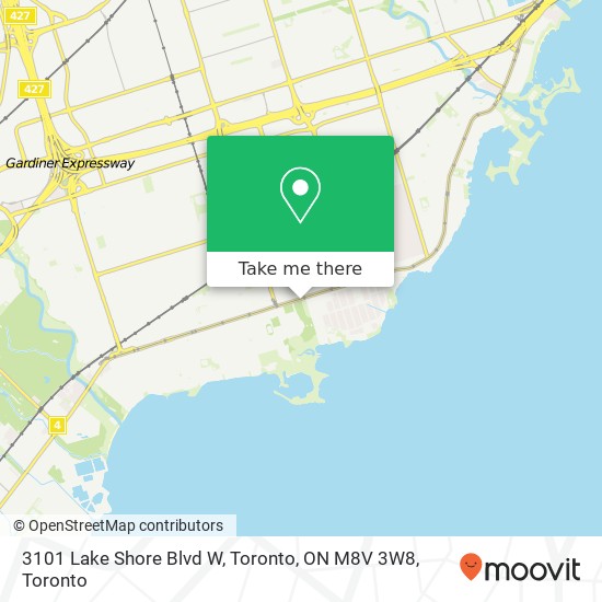 3101 Lake Shore Blvd W, Toronto, ON M8V 3W8 map