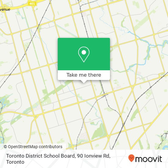 Toronto District School Board, 90 Ionview Rd map
