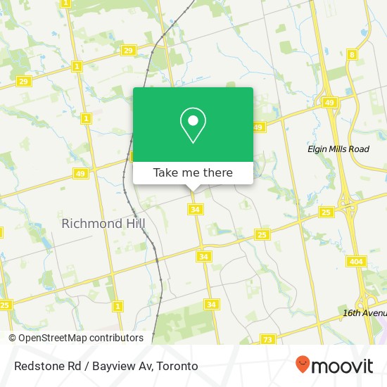 Redstone Rd / Bayview Av map