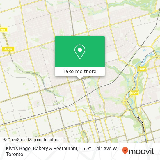 Kiva's Bagel Bakery & Restaurant, 15 St Clair Ave W map