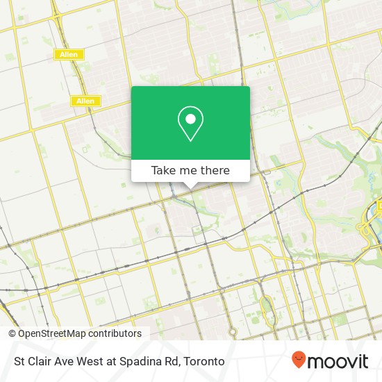 St Clair Ave West at Spadina Rd map