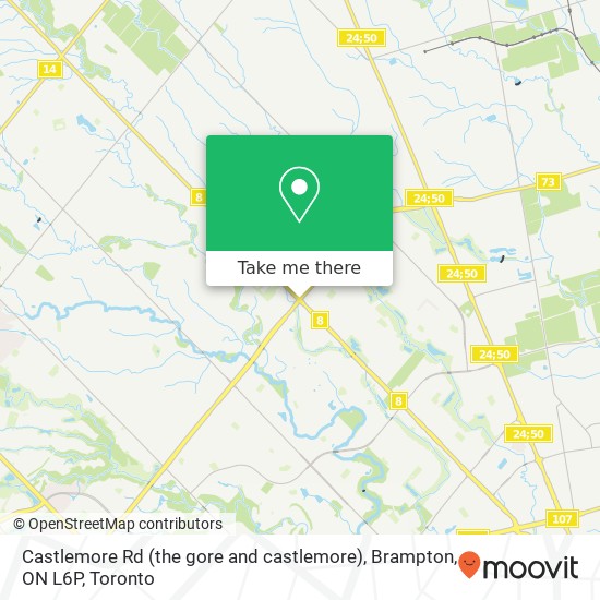 Castlemore Rd (the gore and castlemore), Brampton, ON L6P map