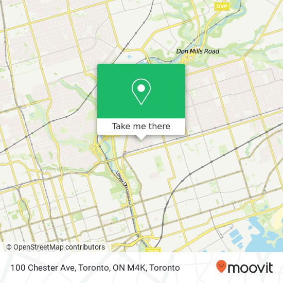 100 Chester Ave, Toronto, ON M4K map