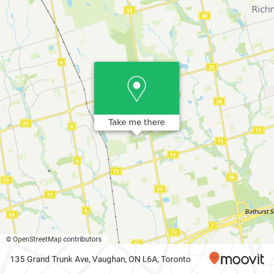 135 Grand Trunk Ave, Vaughan, ON L6A map