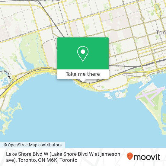 Lake Shore Blvd W (Lake Shore Blvd W at jameson ave), Toronto, ON M6K map