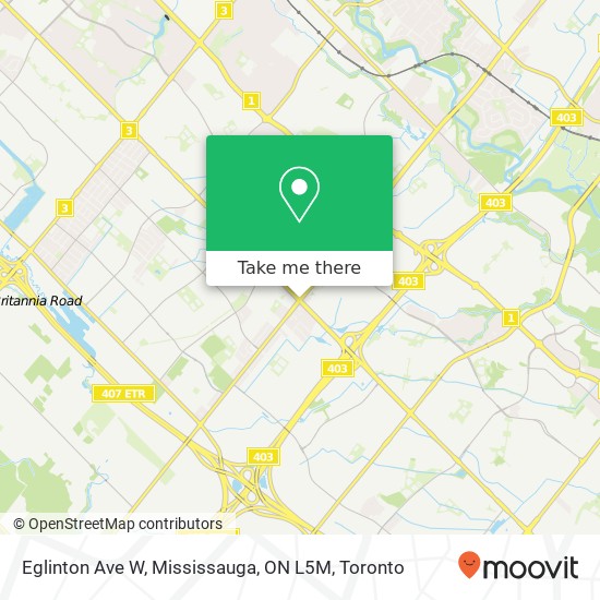 Eglinton Ave W, Mississauga, ON L5M map