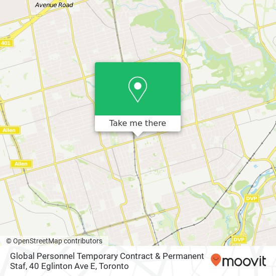 Global Personnel Temporary Contract & Permanent Staf, 40 Eglinton Ave E map