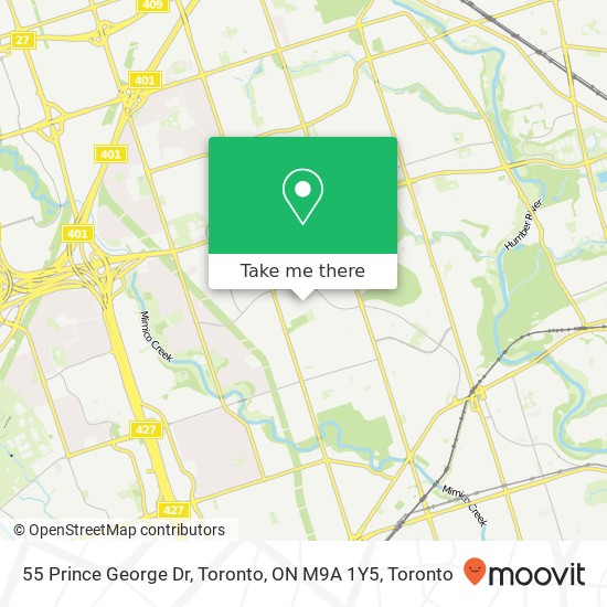 55 Prince George Dr, Toronto, ON M9A 1Y5 map