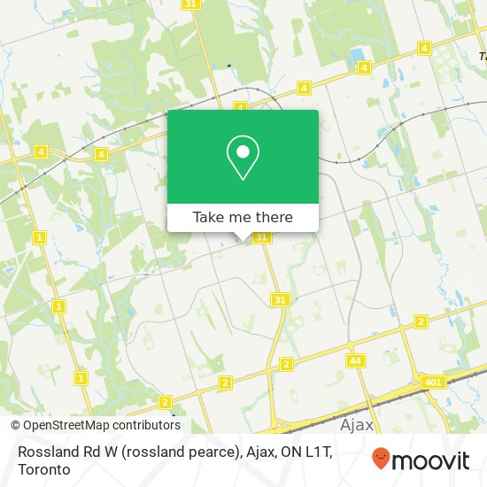 Rossland Rd W (rossland pearce), Ajax, ON L1T map