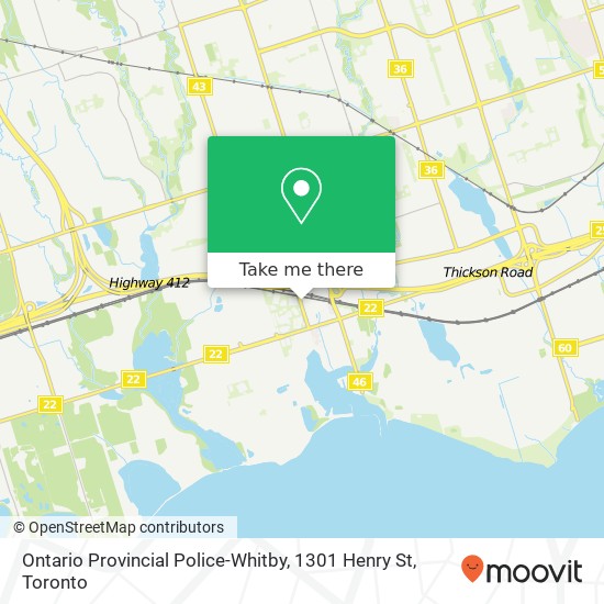 Ontario Provincial Police-Whitby, 1301 Henry St map