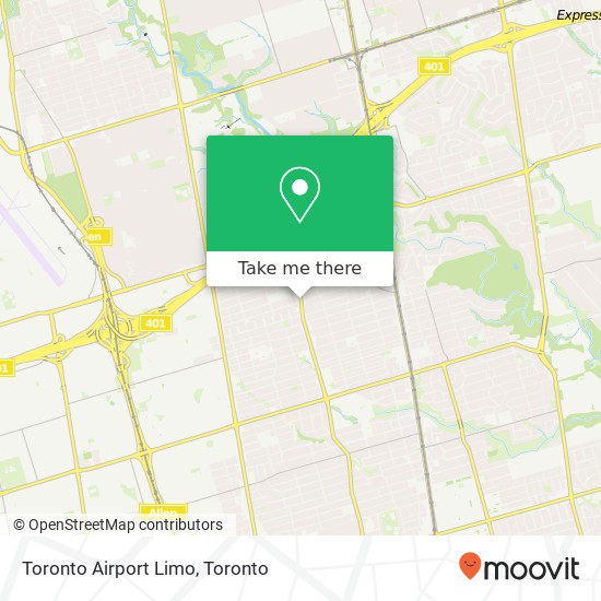 Toronto Airport Limo map