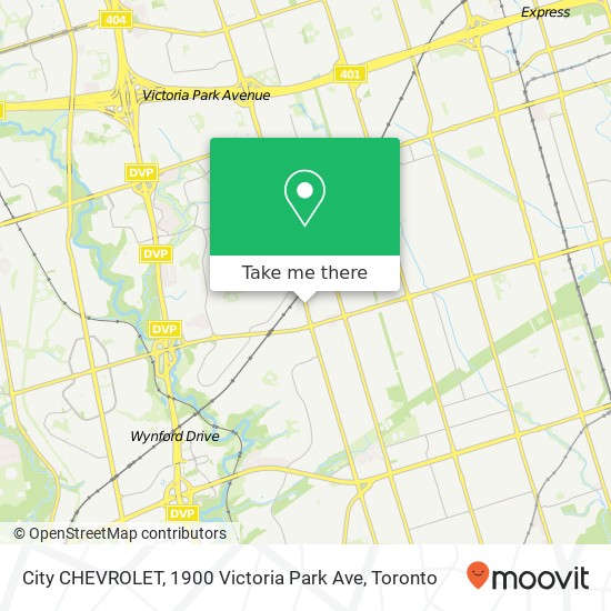 City CHEVROLET, 1900 Victoria Park Ave map