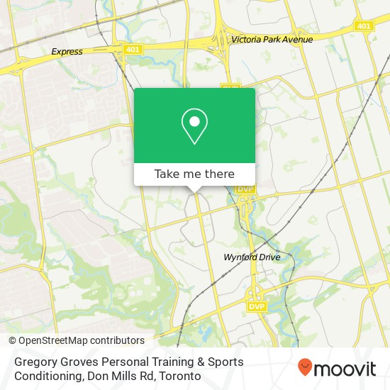 Gregory Groves Personal Training & Sports Conditioning, Don Mills Rd map