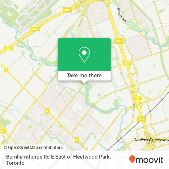 Burnhamthorpe Rd E East of Fleetwood Park map
