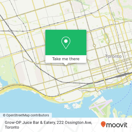 Grow-OP Juice Bar & Eatery, 222 Ossington Ave map