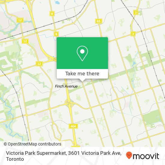 Victoria Park Supermarket, 3601 Victoria Park Ave map