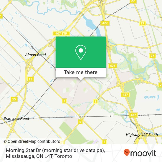 Morning Star Dr (morning star drive catalpa), Mississauga, ON L4T map