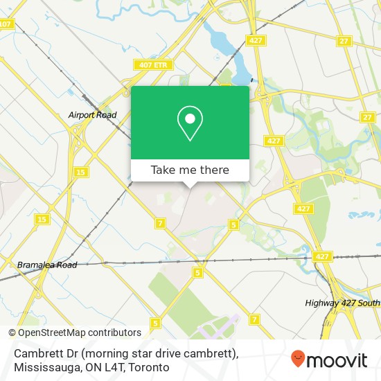Cambrett Dr (morning star drive cambrett), Mississauga, ON L4T map