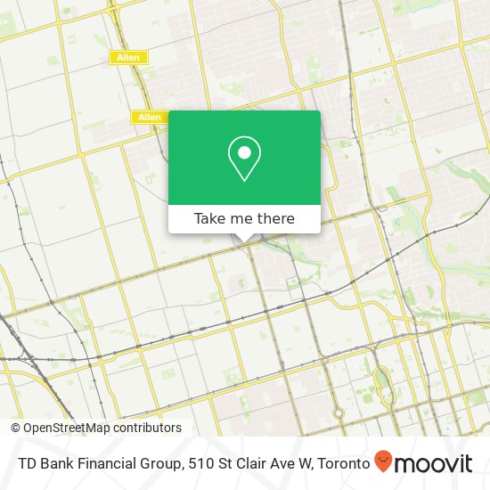 TD Bank Financial Group, 510 St Clair Ave W map