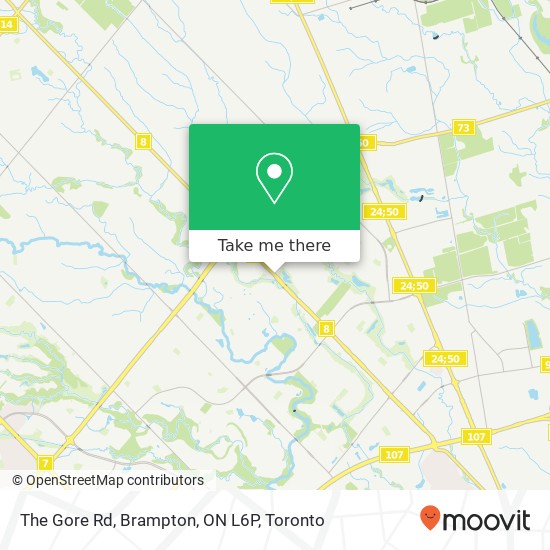 The Gore Rd, Brampton, ON L6P map