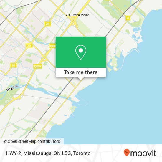 HWY-2, Mississauga, ON L5G map