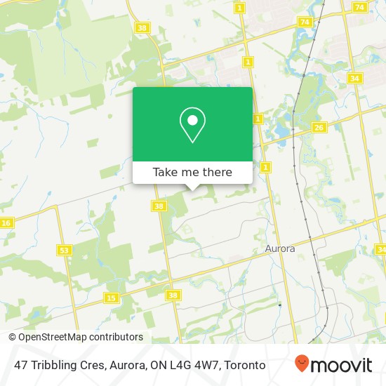 47 Tribbling Cres, Aurora, ON L4G 4W7 map