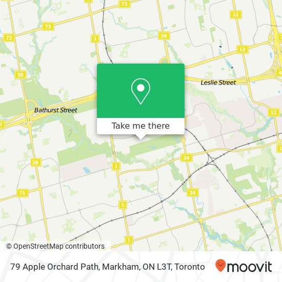 79 Apple Orchard Path, Markham, ON L3T map