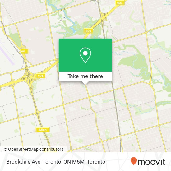 Brookdale Ave, Toronto, ON M5M map